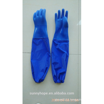 Long sleeve pvc dipped waterproof glove